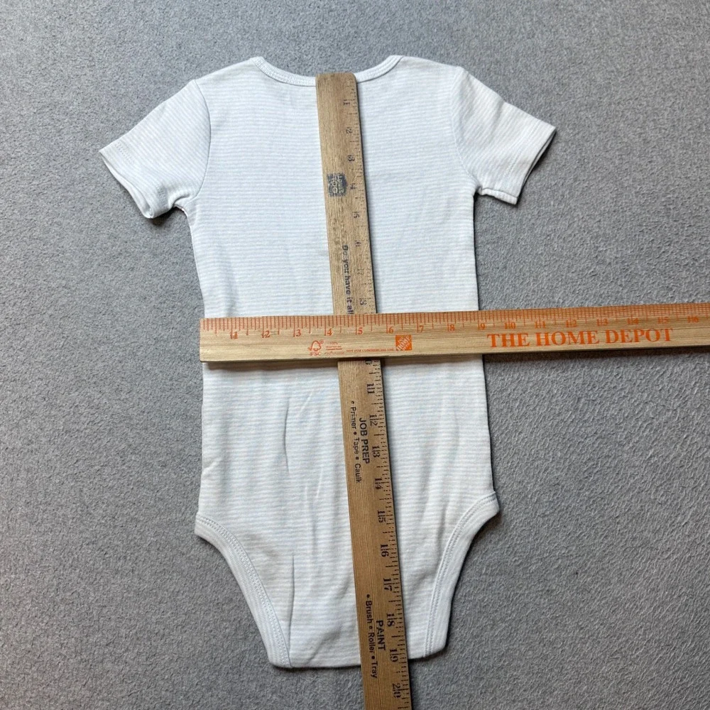 Carter's Bodysuit Kids 24M Blue White Striped‎ Henley Short Sleeve 31401